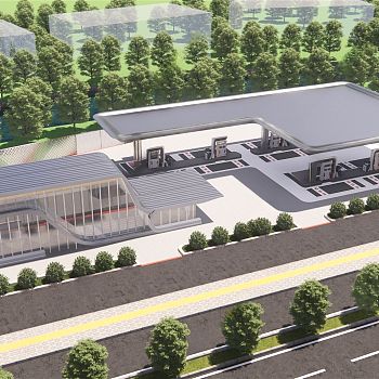 现代加油站 加气站 加油机 加油站便利店 服务站 服务区 石油石化